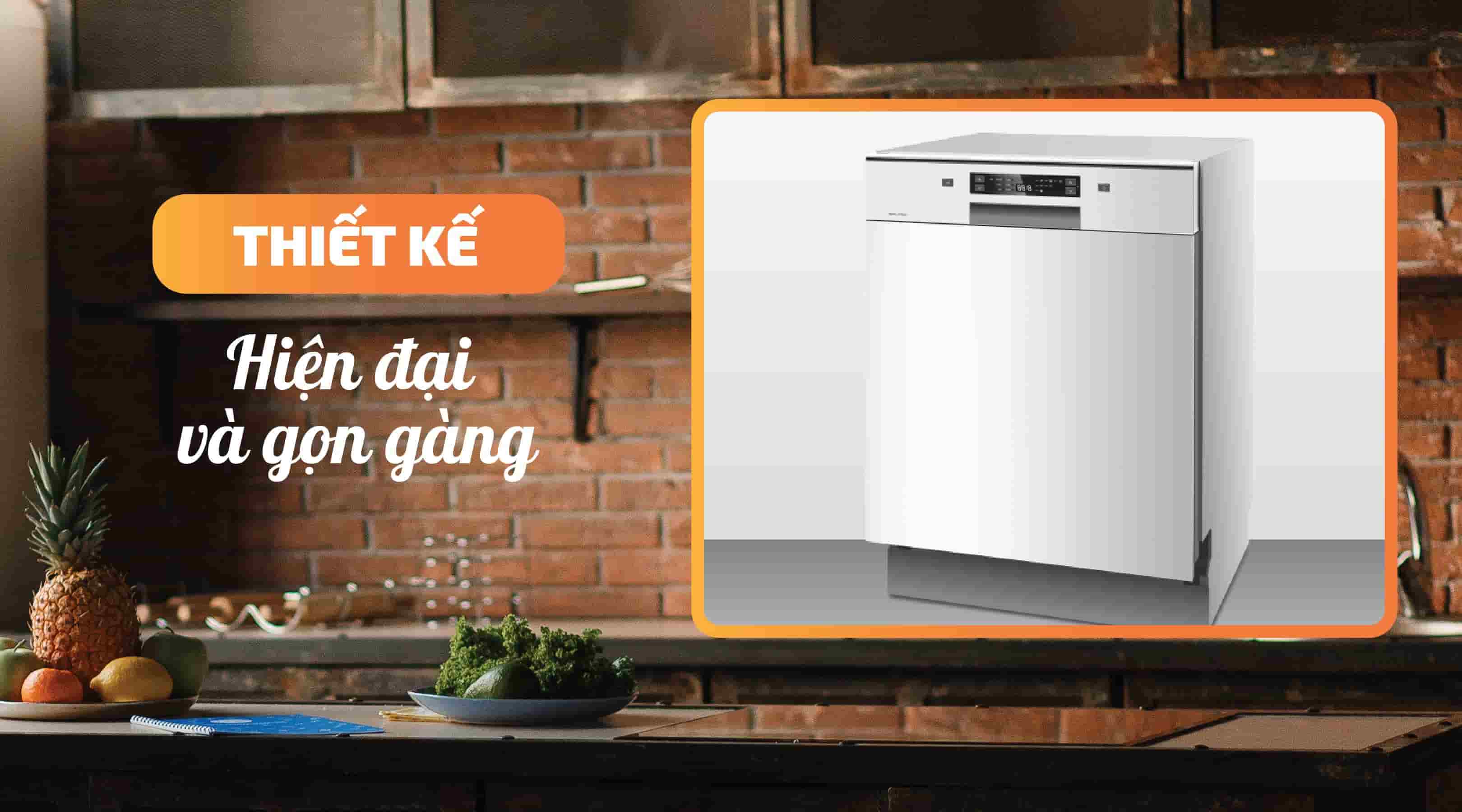 Thiết kế của máy rửa chén Malloca WQP12-J7309E E5